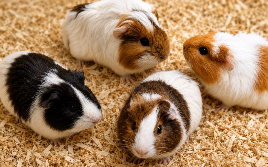 Vier kleine Meerschweinchen